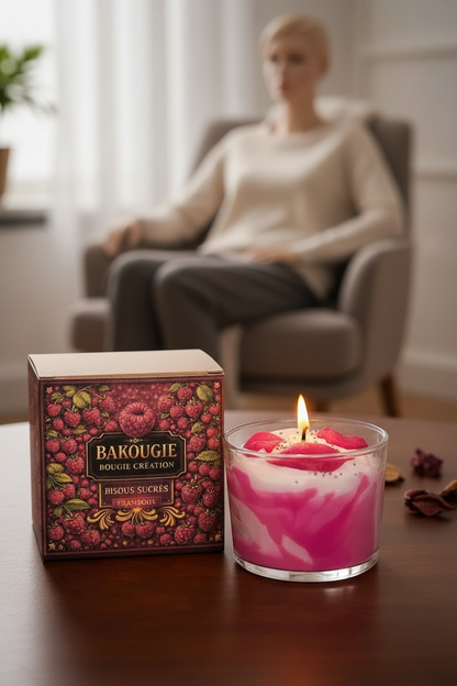 Bougie Framboise | Bisous sucrés