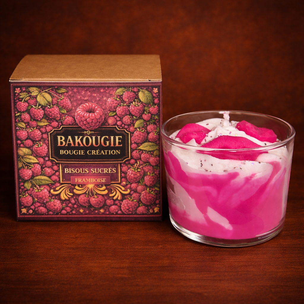 Bougie Framboise | Bisous sucrés