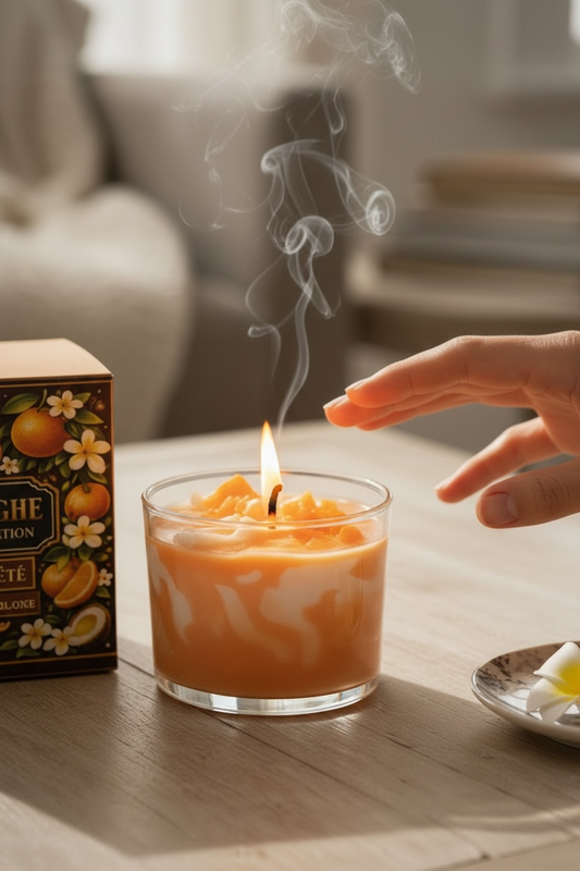 Bougie parfumée clémentine monoï | Brise d'été